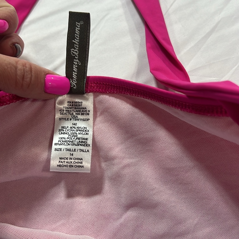 Tommy Bahama one piece pink swimsuit size 14 - Picture 2 of 10